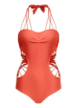 Tie Back Cutout Detail One Piece Swimwear -Ethereal Swim 1697777855159544408