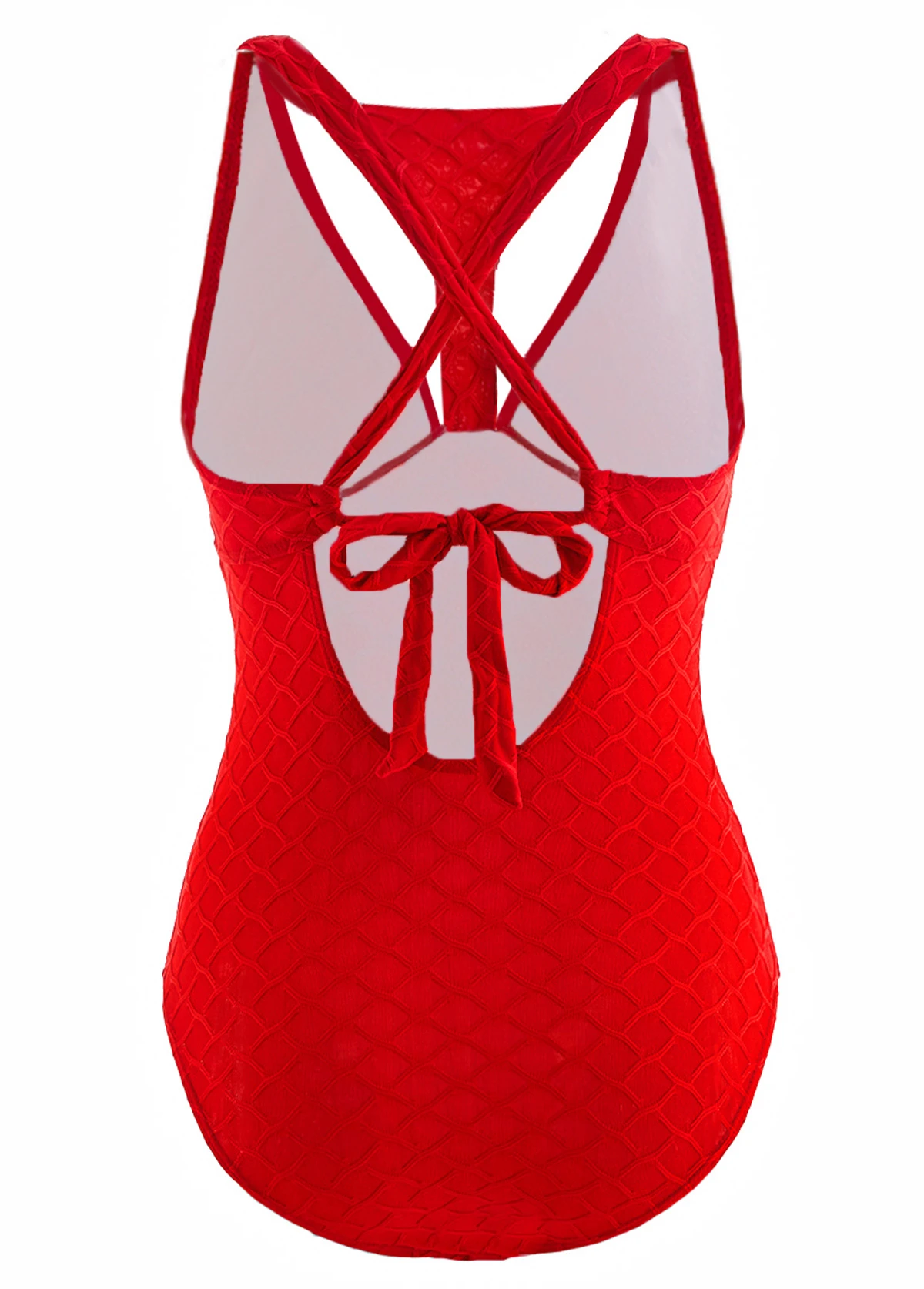 Cut Out Red One Piece Swimwear 6 Cut Out Red One Piece Swimwear - Image 4