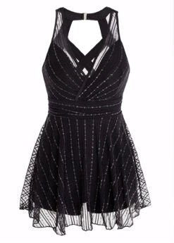 Lace Black Criss Cross One Piece Swimwear -Ethereal Swim 1697883268108144489