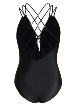 Criss Cross Black Tie Front One Piece Swimwear 15 Criss Cross Black Tie Front One Piece Swimwear -Ethereal Swim 1698031057334014489