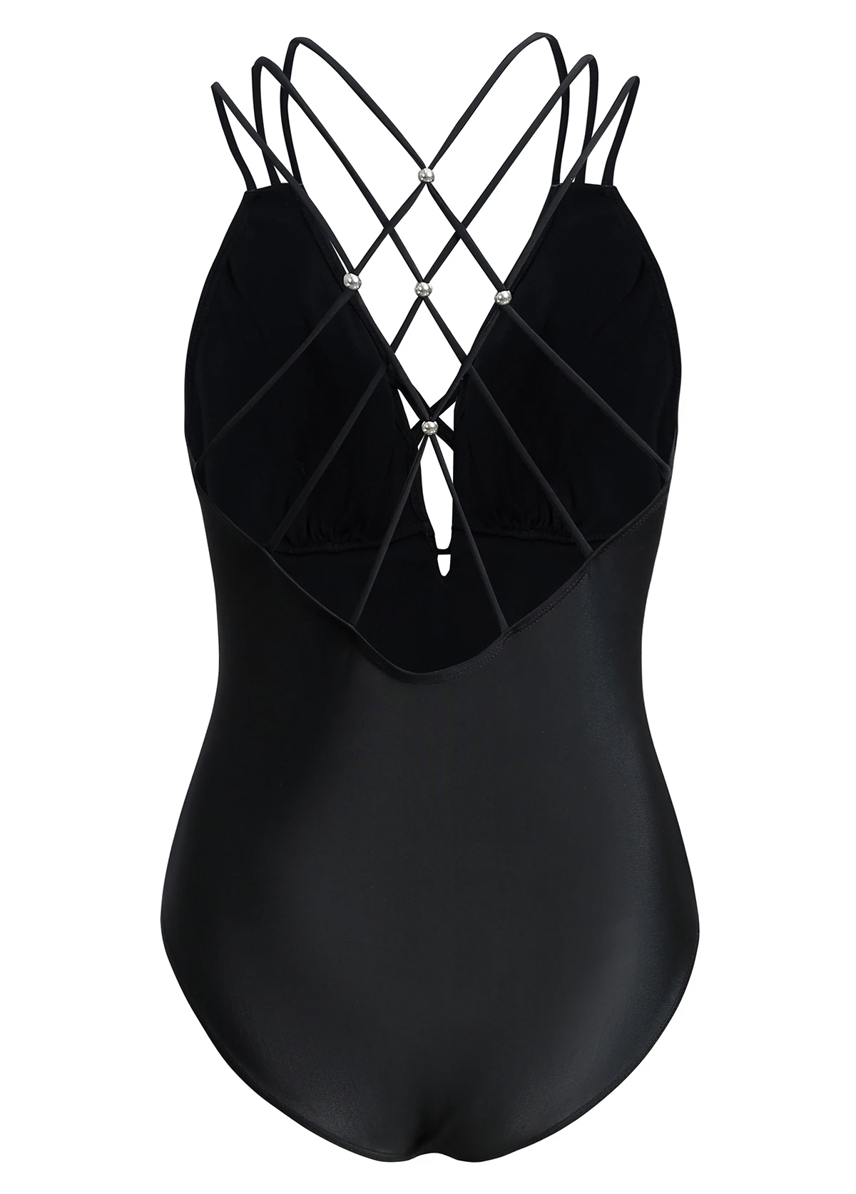 Criss Cross Black Tie Front One Piece Swimwear 9 Criss Cross Black Tie Front One Piece Swimwear - Image 7