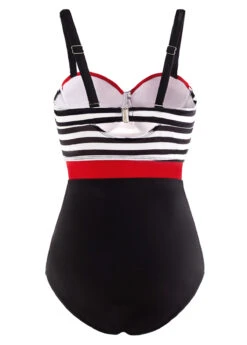 Striped Spaghetti Strap One Piece Swimwear -Ethereal Swim 1698052018604300501