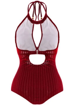 Criss Cross Wine Red Cutout One Piece Swimwear 9 Criss Cross Wine Red Cutout One Piece Swimwear -Ethereal Swim 1698149558680715916