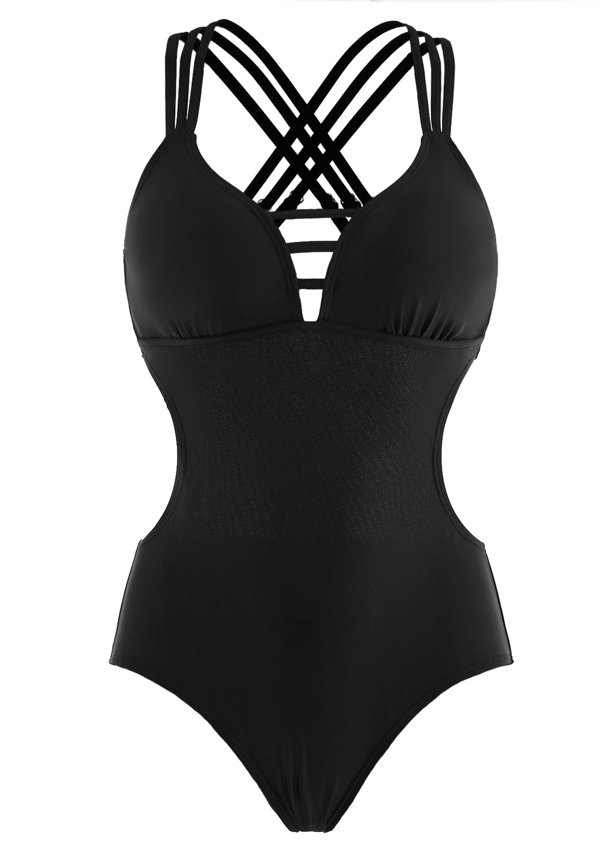 Black Cross Strap Cutout Waist One Piece Swimwear 9 Black Cross Strap Cutout Waist One Piece Swimwear - Image 7