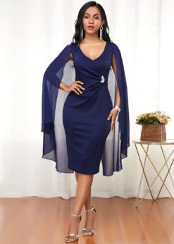 Navy Sleeveless V Neck Bodycon Dress 13 Navy Sleeveless V Neck Bodycon Dress -Ethereal Swim 246118 P 15955841685295