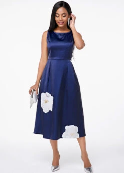 Floral Print Sleeveless Round Neck Blue Dress 11 Floral Print Sleeveless Round Neck Blue Dress -Ethereal Swim 248235 P 15998978374194