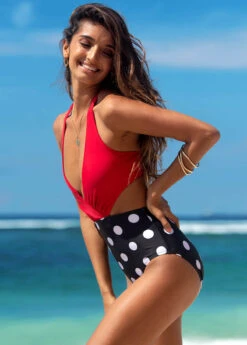Polka Dot Halter One Piece Swimwear 9 Polka Dot Halter One Piece Swimwear -Ethereal Swim 258902 P 1616724875159
