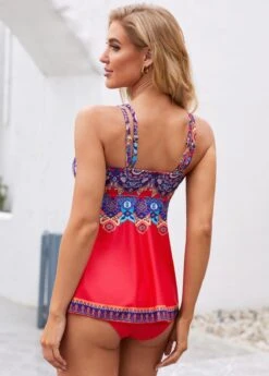 Tribal Print Double Spaghetti Strap Tankini Set -Ethereal Swim 260174 P 16115610327781