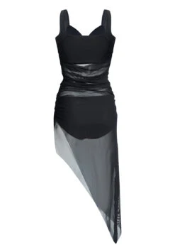 Asymmetric Hem Ruched Mesh Swimdress And Panty -Ethereal Swim 260201 P 1697778308475