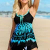 Tie Front Geometric Print Swimdress And Shorts -Ethereal Swim 260982 P 16226899164650