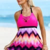 Halter Ombre Lattice Front Swimdress And Panty -Ethereal Swim 261081 P 16129508667540