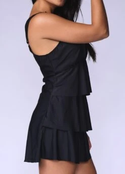 Black Layered Ruffle Hem Swimdress And Panty -Ethereal Swim 261400 P 16081129927371