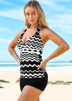 Printed Halter Tie Back Tankini Set -Ethereal Swim 265397 P 16220148863272