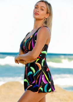 Printed Spaghetti Strap Swimdress And Shorts -Ethereal Swim 266487 P 16208007068322