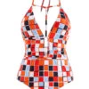 Geometric Print Halter Cutout One Piece Swimwear -Ethereal Swim 267126 P 1698196217501