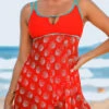 Double Straps Contrast Stitch Polka Dot Swimdress And Panty -Ethereal Swim 267313 P 16225169504690