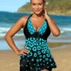 Geometric Print Lace Up Swimdress And Shorts 1 Geometric Print Lace Up Swimdress And Shorts -Ethereal Swim 268448 P 16158841594800
