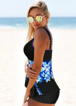 Leaf Print Bowknot Front Tankini Set -Ethereal Swim 269302 P 1617272948140