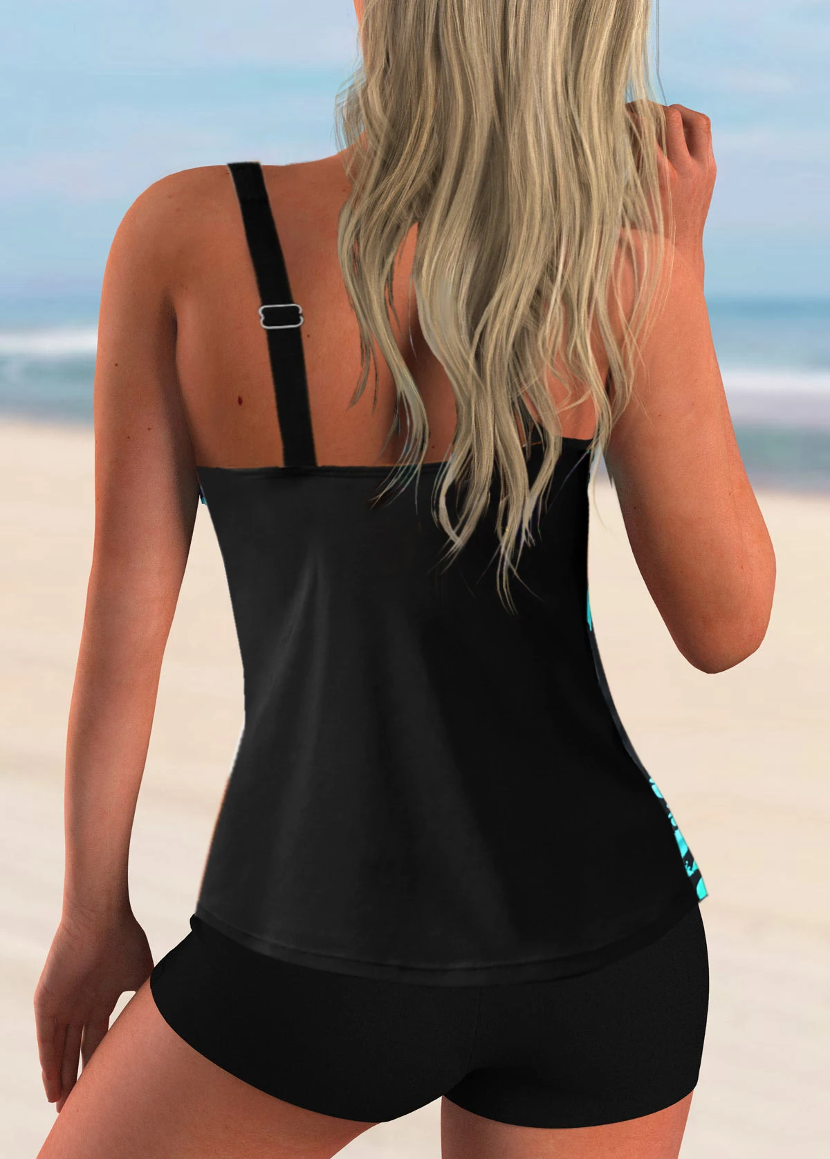 Leaf Print Spaghetti Strap Tankini Set 4 Leaf Print Spaghetti Strap Tankini Set - Image 2