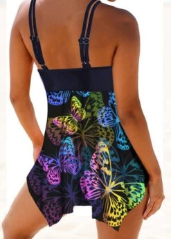 Asymmetric Hem Butterfly Print Double Straps Swimdress And Shorts 6 Asymmetric Hem Butterfly Print Double Straps Swimdress And Shorts -Ethereal Swim 276555 P 1623221162738