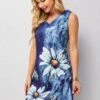 V Neck Floral Print Sleeveless Dress -Ethereal Swim 276594 P 16257327332792