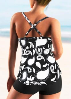 Wide Strap Criss Cross Back Animal Prints Tankini Set -Ethereal Swim 277234 P 1623746552066
