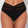 Black High Waisted Cross Strap Swimwear Panty -Ethereal Swim 286957 P 16371438653650