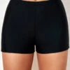 Black Mid Waisted Elastic Detail Swimwear Shorts 1 Black Mid Waisted Elastic Detail Swimwear Shorts -Ethereal Swim 288529 P 16695979077310