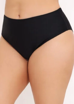 Mid Waist Black Bikini Bottom For Women -Ethereal Swim 288534 P 16415204692593