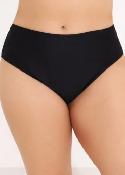 Mid Waist Black Bikini Bottom For Women -Ethereal Swim 288534 P 16415204692690
