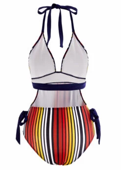 Striped Bowknot Side Halter One Piece Swimwear 7 Striped Bowknot Side Halter One Piece Swimwear -Ethereal Swim 291220 P 1698056317680