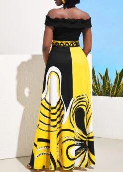 Lace Patchwork Off Shoulder Color Block Dress -Ethereal Swim 292699 P 16415516013781