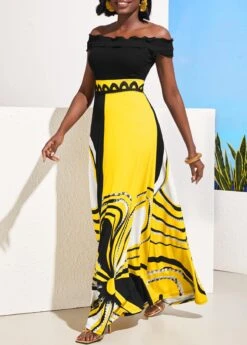 Lace Patchwork Off Shoulder Color Block Dress -Ethereal Swim 292699 P 16415516016852