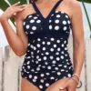 Polka Dot Navy Blue Tankini Set -Ethereal Swim 293239 P 16409237616650