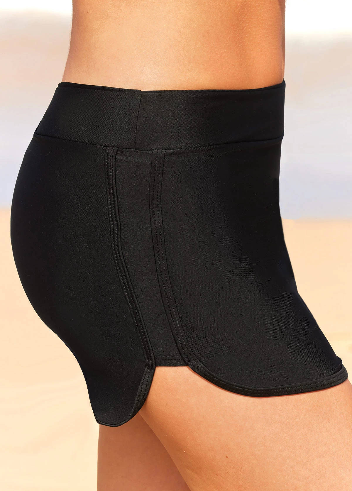 Black Double Slit Mid Waist Pantskirt 6 Black Double Slit Mid Waist Pantskirt - Image 4