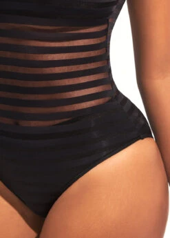 Sheer Black Wide Strap Cutout One Piece Swimwear 12 Sheer Black Wide Strap Cutout One Piece Swimwear -Ethereal Swim 295437 P 16474852718064