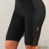 Black High Waisted Cross Strap Swim Shorts 1 Black High Waisted Cross Strap Swim Shorts -Ethereal Swim 298232 P 16466189245640