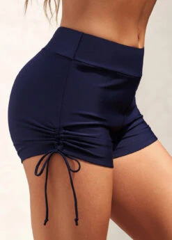 Mid Waisted Navy Tie Side Swim Shorts -Ethereal Swim 299261 P 16473936640702