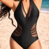 Patchwork Black Mesh One Piece Swimwear 1 Patchwork Black Mesh One Piece Swimwear -Ethereal Swim 318527 P 16704631059900