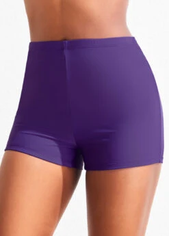 Mid Waisted Dark Purple Swimwear Shorts -Ethereal Swim 319915 P 16739419773252