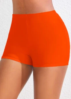 Mid Waisted Orange Swimwear Shorts -Ethereal Swim 319917 P 16739419731132