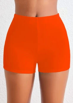 Mid Waisted Orange Swimwear Shorts