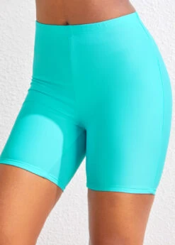 High Waisted Cyan Swim Shorts -Ethereal Swim 319922 P 16738684164542