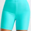 High Waisted Cyan Swim Shorts -Ethereal Swim 319922 P 16738684169220