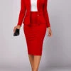 Red Long Sleeve Lapel Two Piece Suit -Ethereal Swim 320701 P 16696018455150