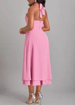 Pink Criss Cross Sleeveless Layered Dress 9 Pink Criss Cross Sleeveless Layered Dress -Ethereal Swim 320738 P 16717834293931