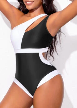 Black Contrast Cutout One Piece Swimwear -Ethereal Swim 321735 P 16709808591678