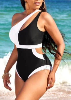 Black Contrast Cutout One Piece Swimwear -Ethereal Swim 321735 P 16709808591682