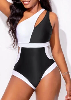 Black Contrast Cutout One Piece Swimwear -Ethereal Swim 321735 P 16709808592109