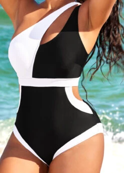 Black Contrast Cutout One Piece Swimwear -Ethereal Swim 321735 P 16709808593935